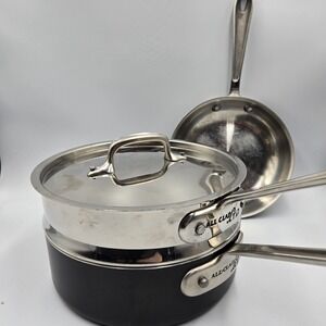 Vtg All-Clad LTD Set Anodized Stainless Steel Saucepan & Steamer Insert w/ Lid
